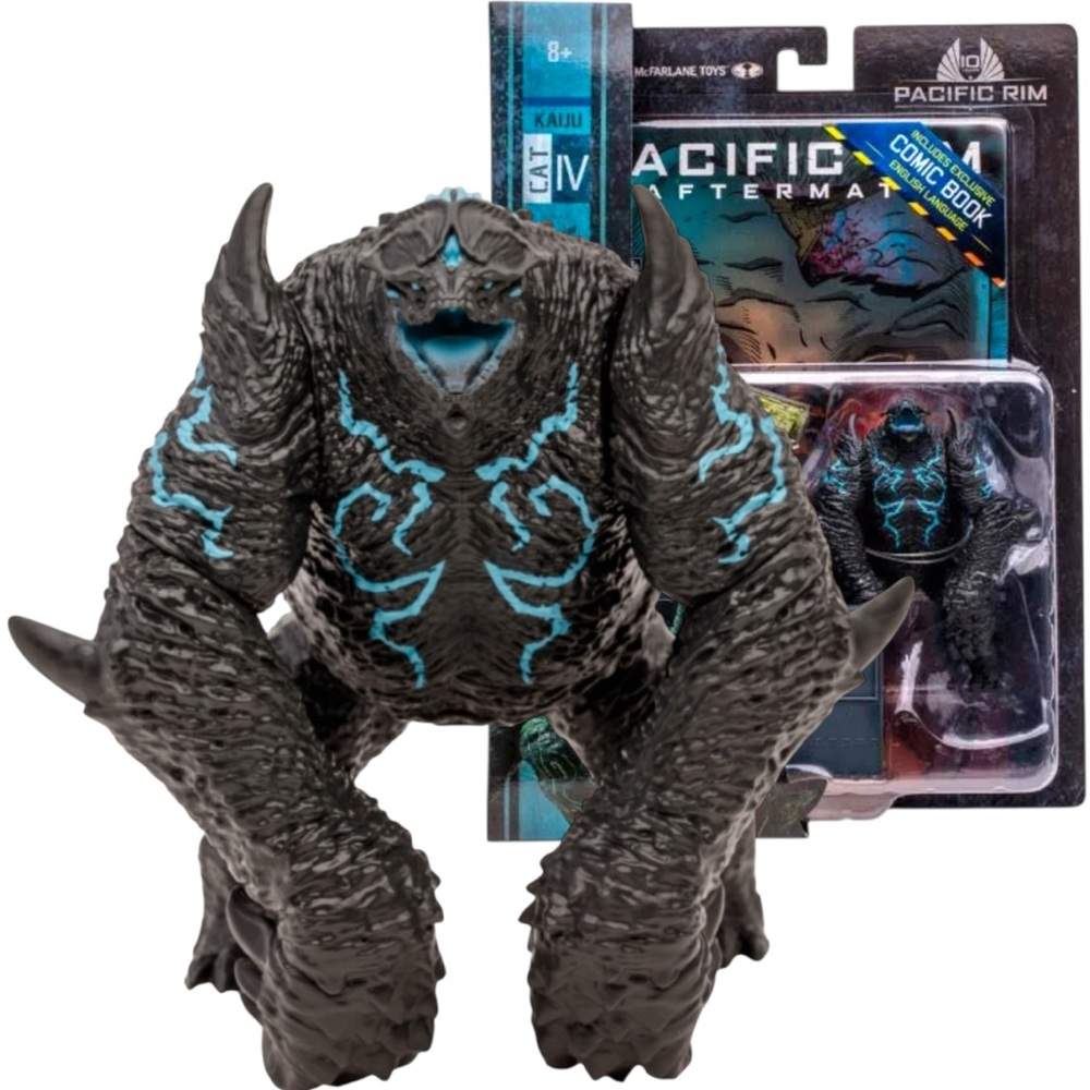 McFarlane Pacific Rim 4” Kaiju Leatherback Figure & Comic Book - Collectible